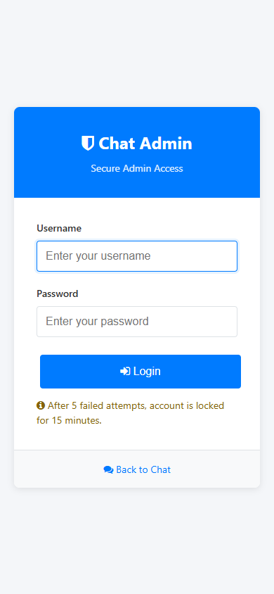 Halaman login chat admin