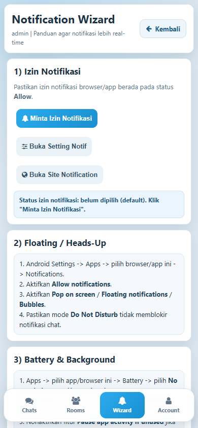 Halaman notification wizard